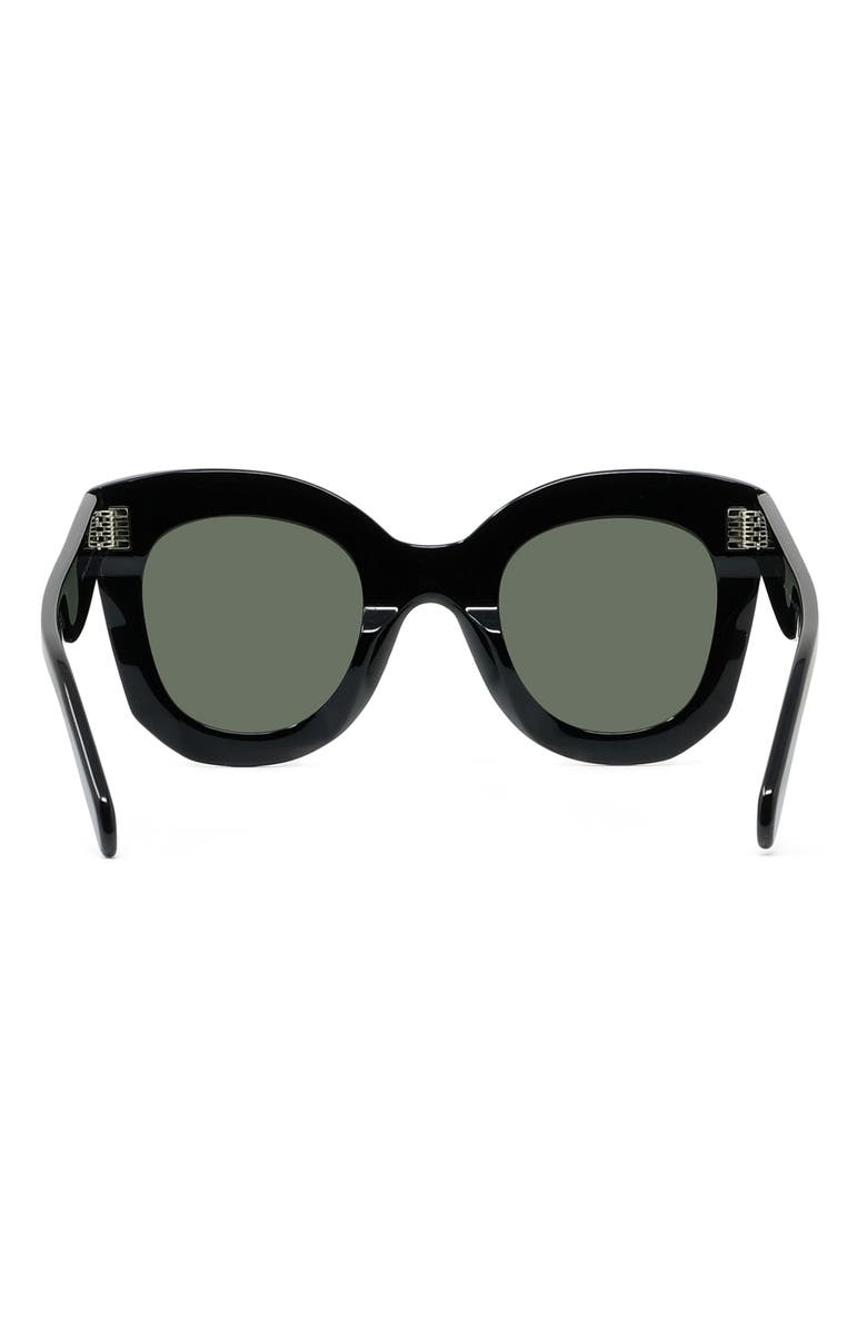 CELINE Special Fit 49mm Small Cat Eye Sunglasses, Alternate, color, Black/ Green