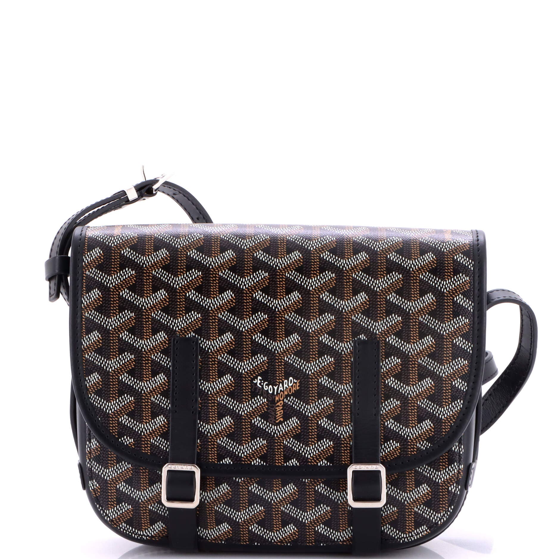 Belvedere Messenger Bag Coated Canvas with Leather PM, Main, color, Black