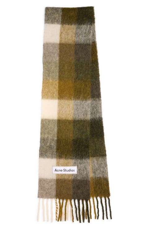 Vally Plaid Alpaca, Wool & Mohair Blend Scarf