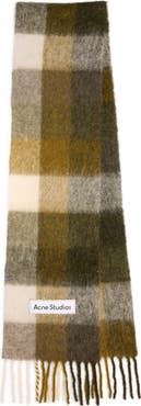 Acne Studios Vally Plaid Alpaca, Wool & Mohair Blend Scarf