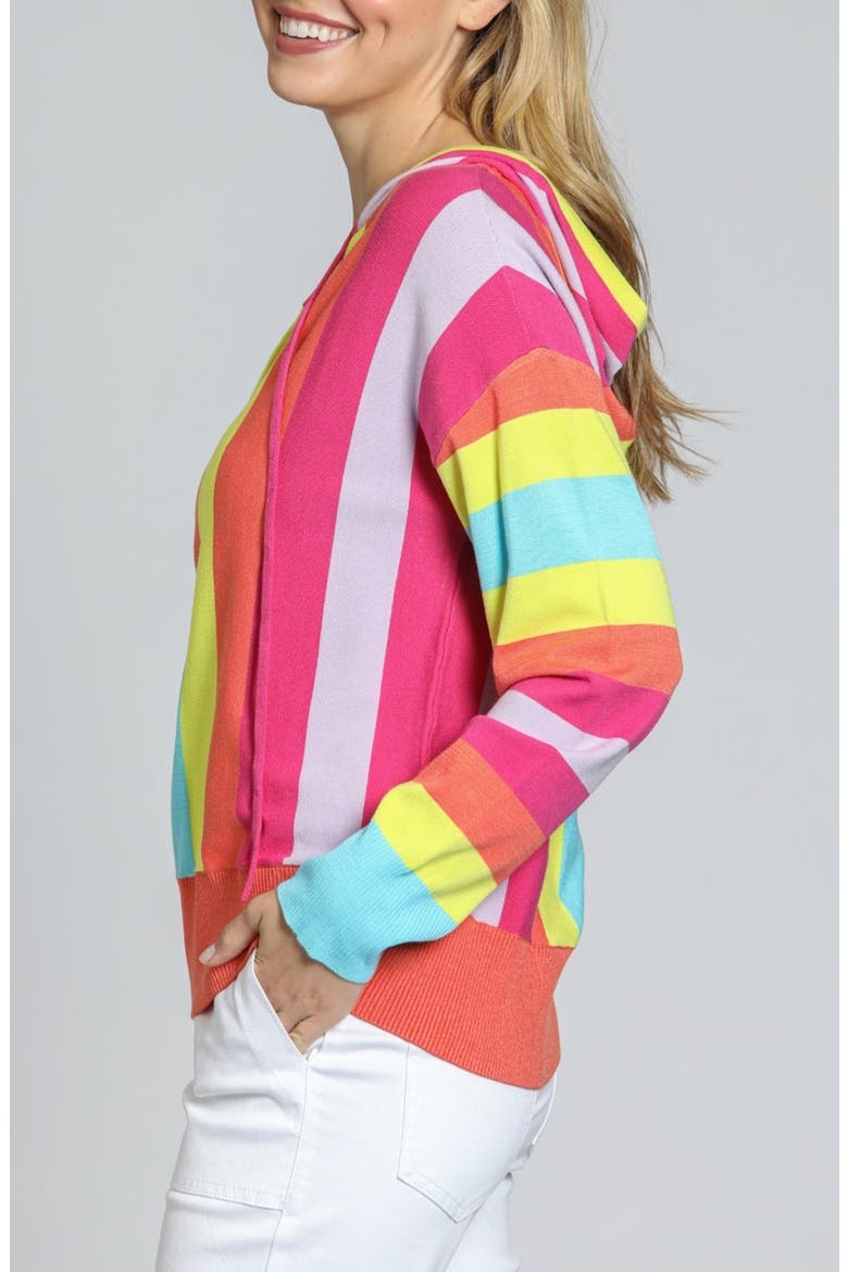 Stripe Hoodie, Alternate, color, ORANGE/ YELLOW MULTI