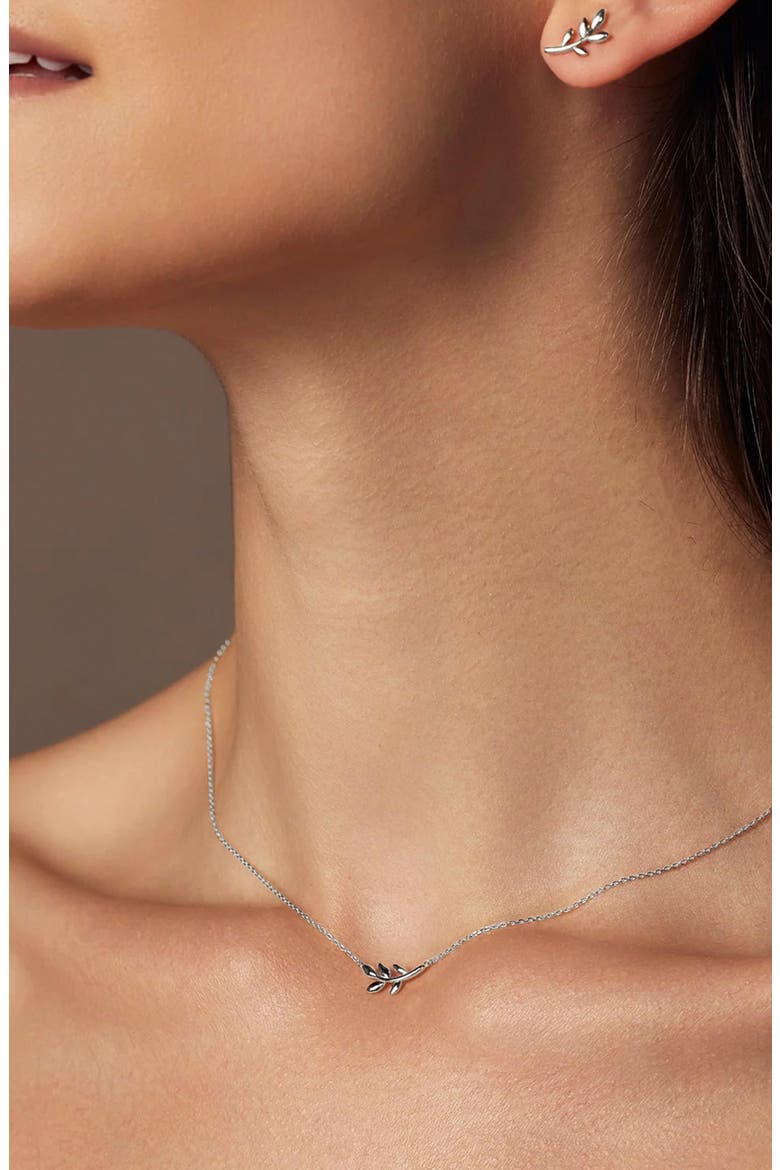 Sterling Silver 18k Gold Plated Olivia Necklace & Earring Set Trendy Gift, Alternate, color, Silver