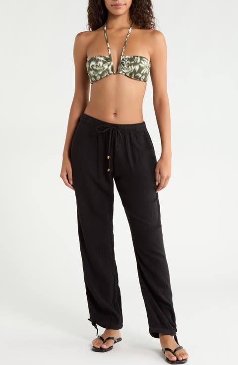 Ankle Tie Double Gauze Cover-Up Pants