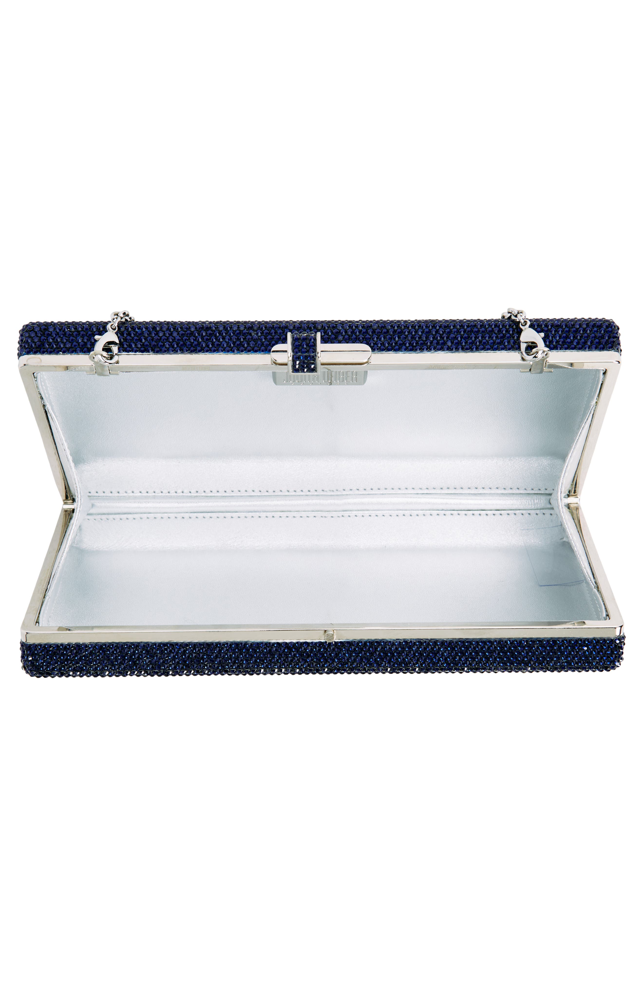 JUDITH LEIBER COUTURE NYC Luggage Tag Crystal Box Clutch, Alternate, color, 