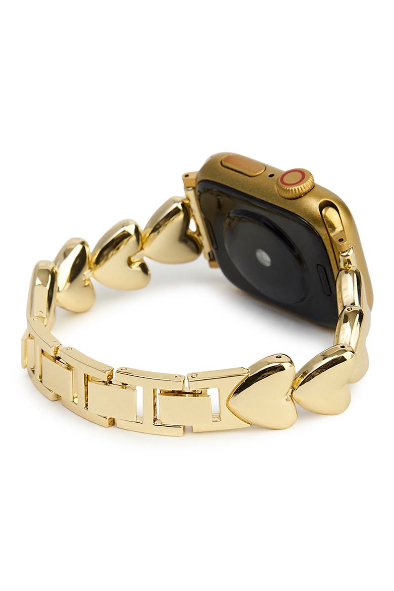 Heart Chain Apple Watch® Watchband, Alternate, color, GOLD