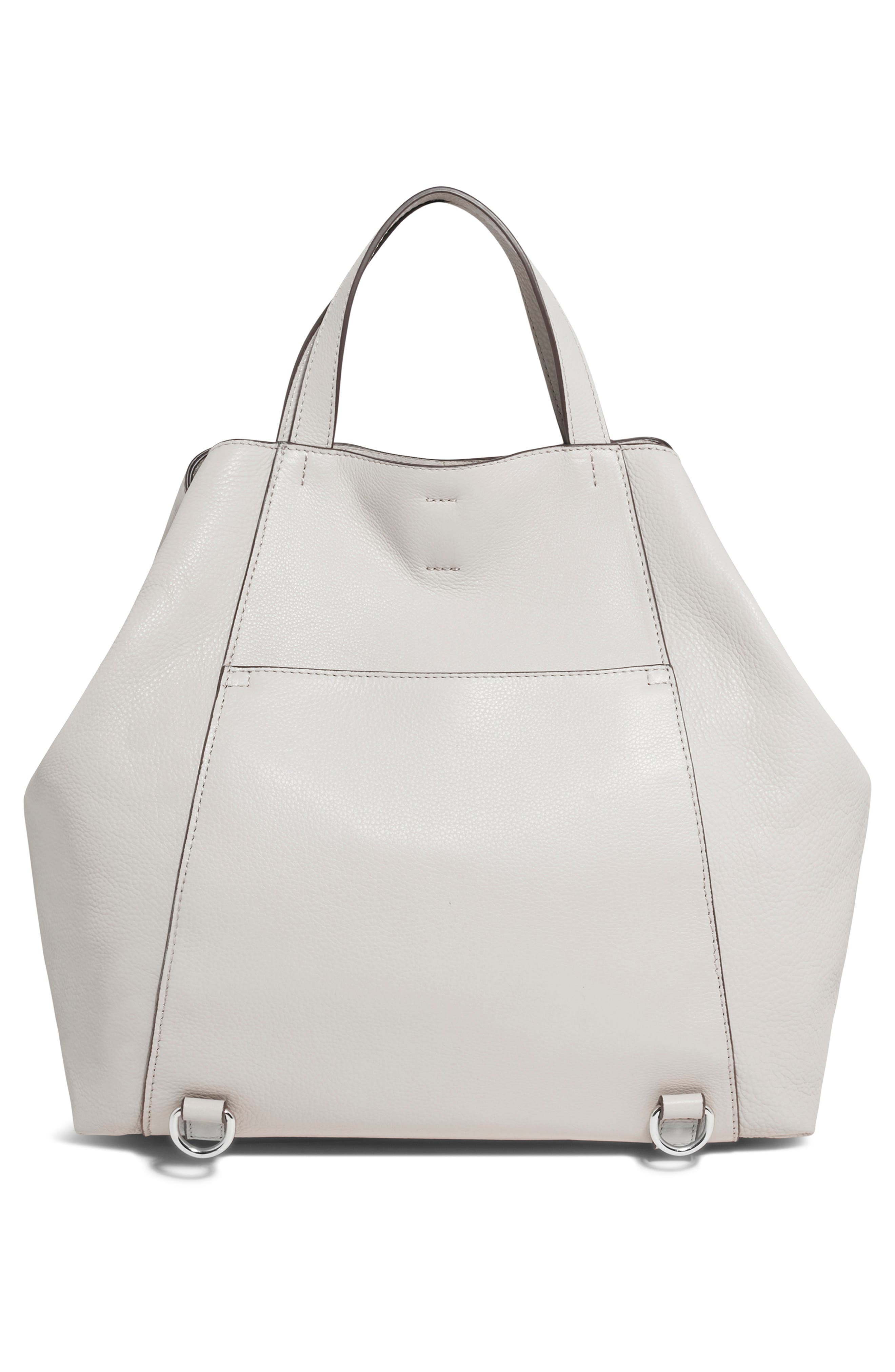 AIMEE Empire Convertible Leather Tote, Alternate, color, Chalk