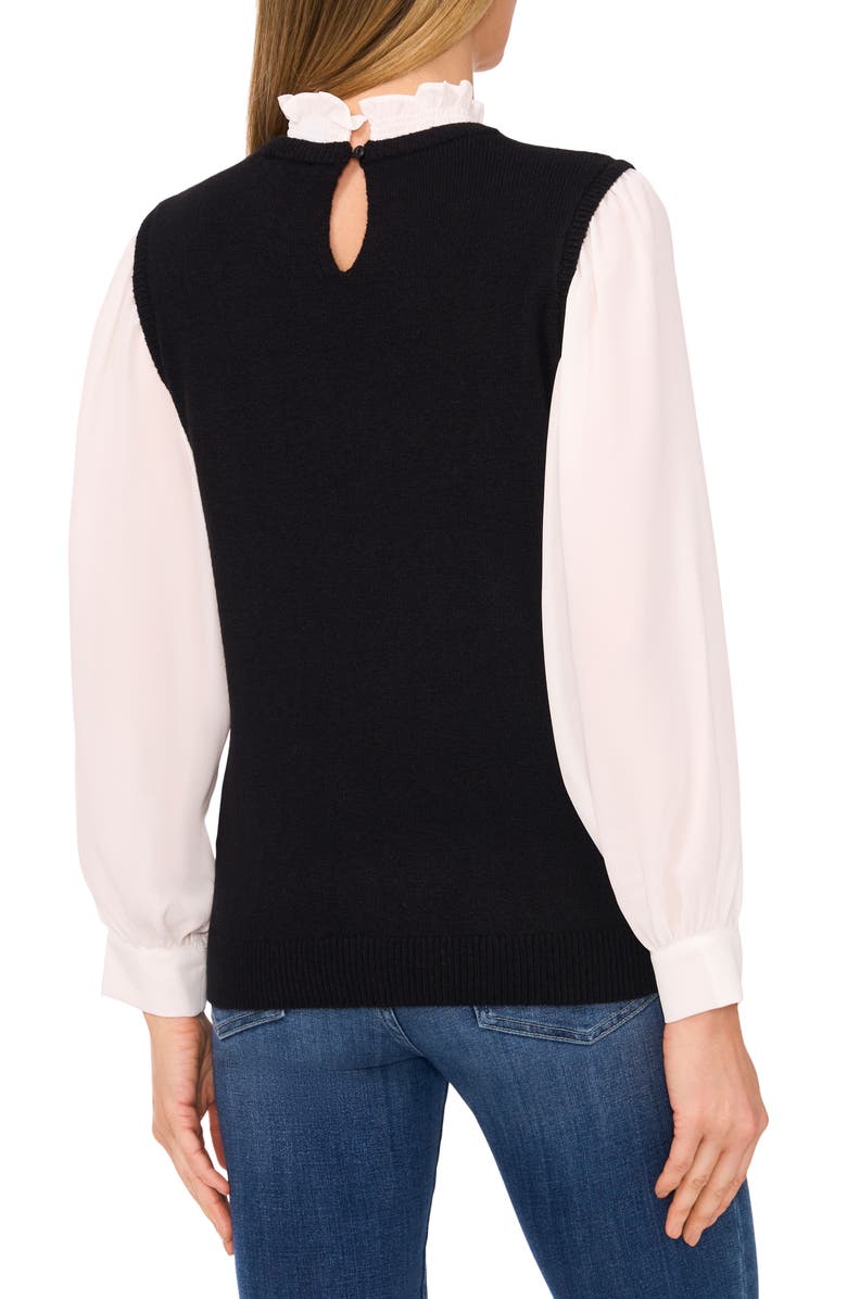CeCe Layered Look Sweater Vest, Alternate, color, 