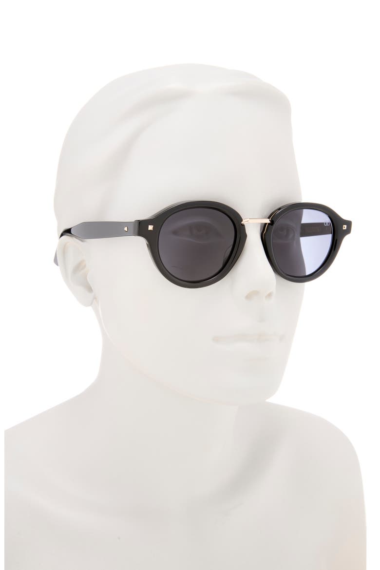 46mm Round Sunglasses, Alternate, color, BLACK BLACK GREY