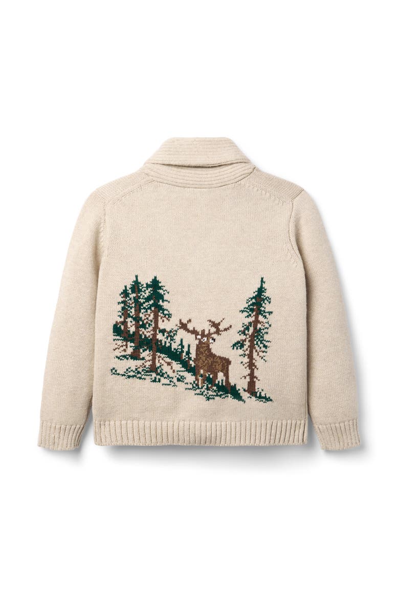 Deer Shawl Cardigan, Alternate, color, Beige