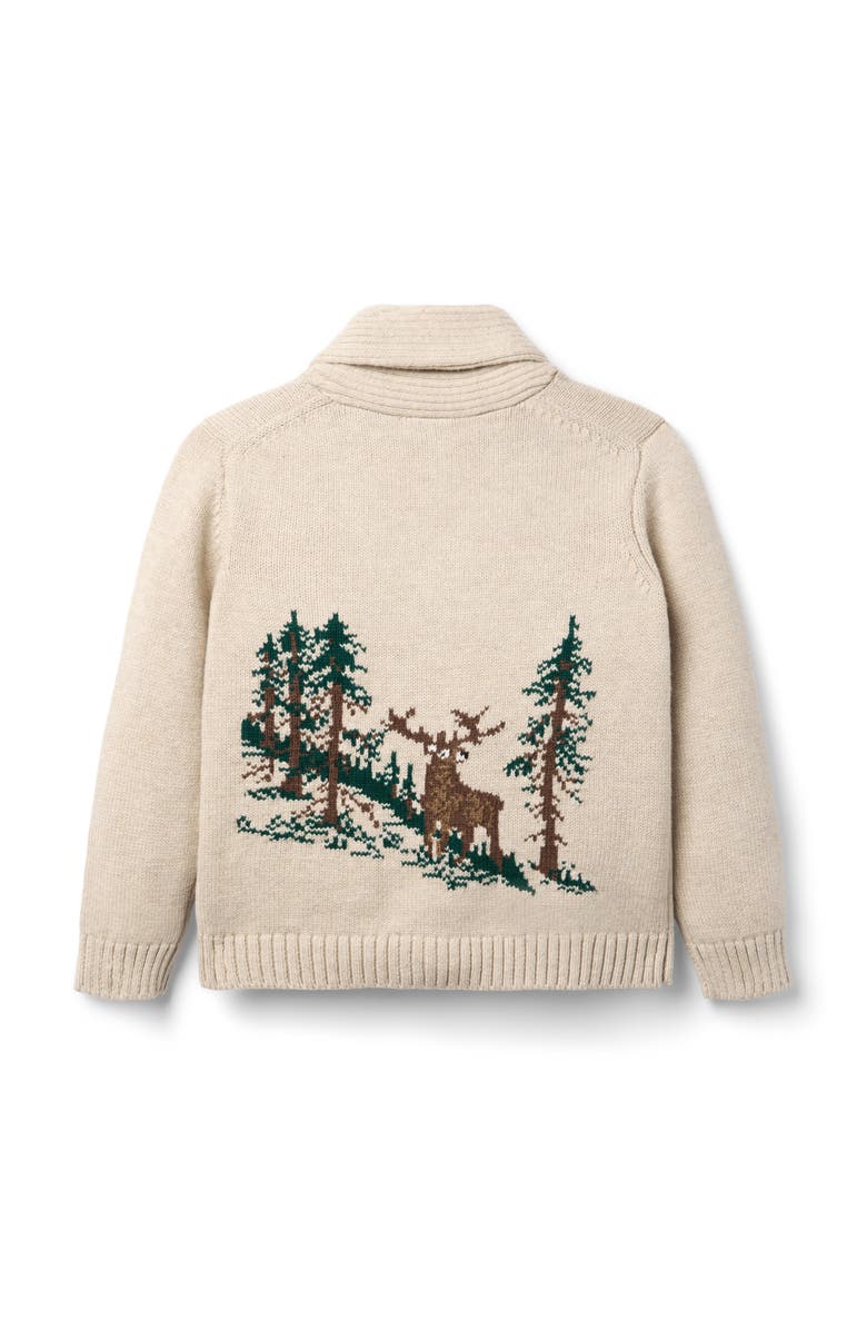 Janie and Jack Deer Shawl Cardigan, Alternate, color, 