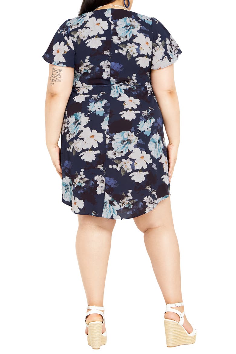 Megan Floral Print Minidress, Alternate, color, NAVY PRINT