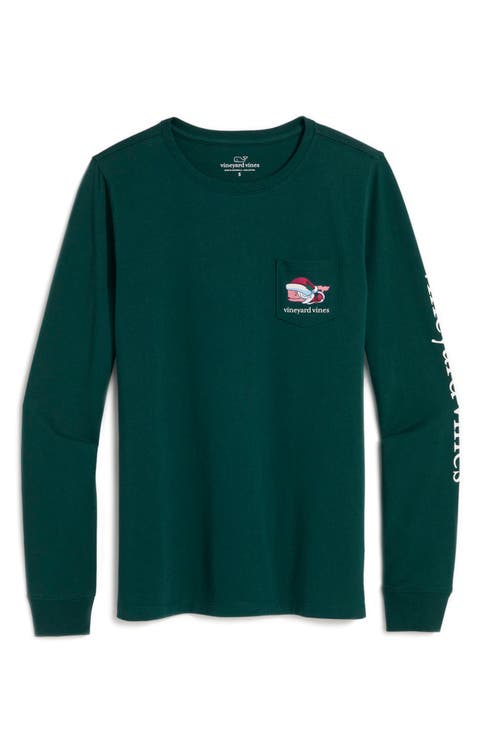 Mrs. Claus Whale Cotton Long Sleeve Graphic T-Shirt