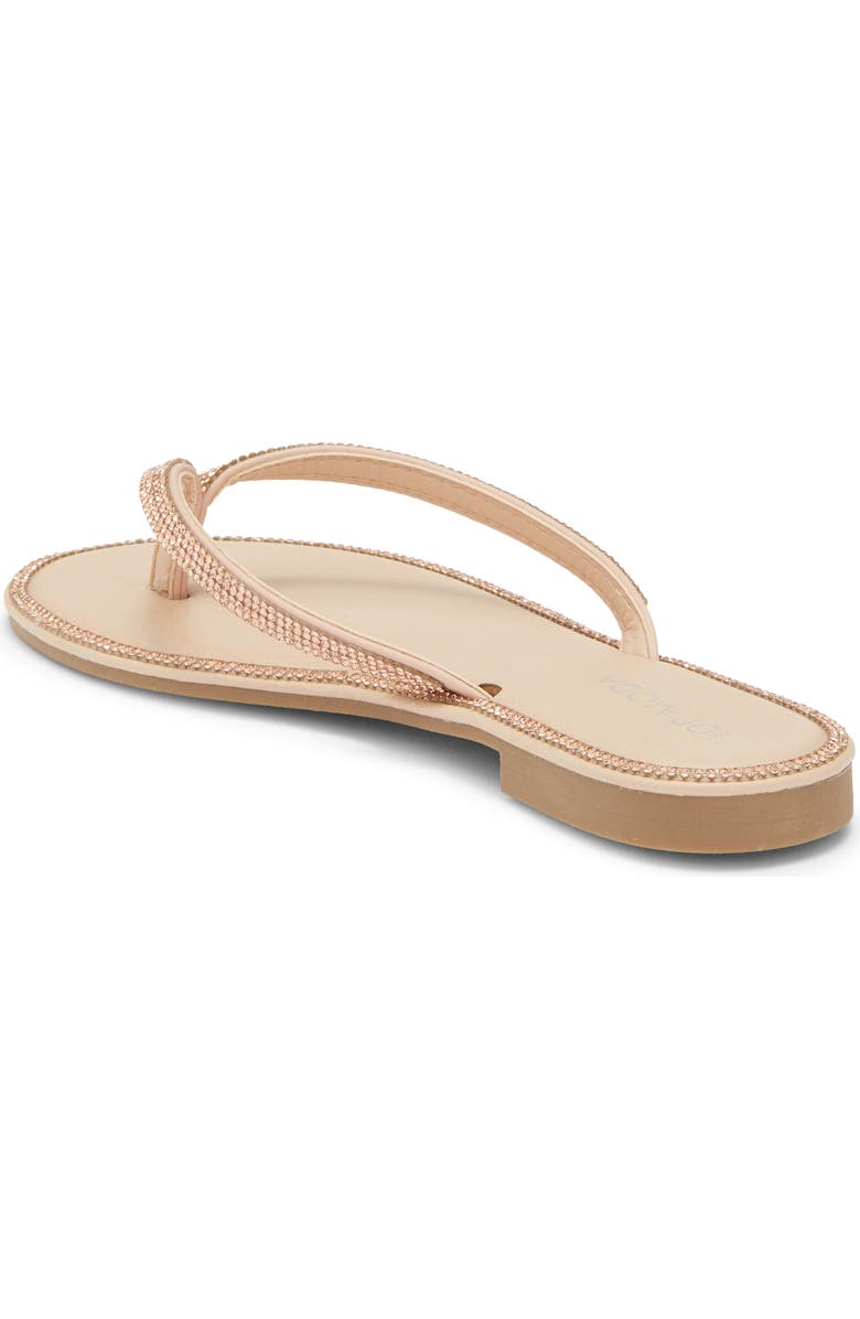 TOP MODA Haiti Rhinestone Embellished Flip Flop, Alternate, color, Rose Gold Pu