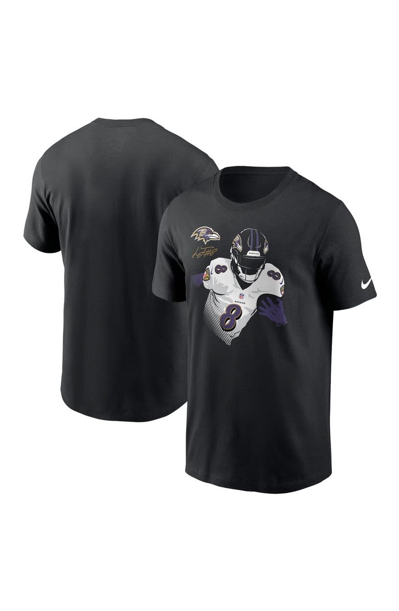 Nike Men's Nike Lamar Jackson Black Baltimore Ravens Player Graphic T-Shirt, Alternate, color,