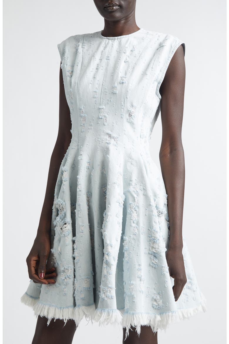 Reese Ripped Denim Dress, Alternate, color, LIGHT BLUE DESTROY