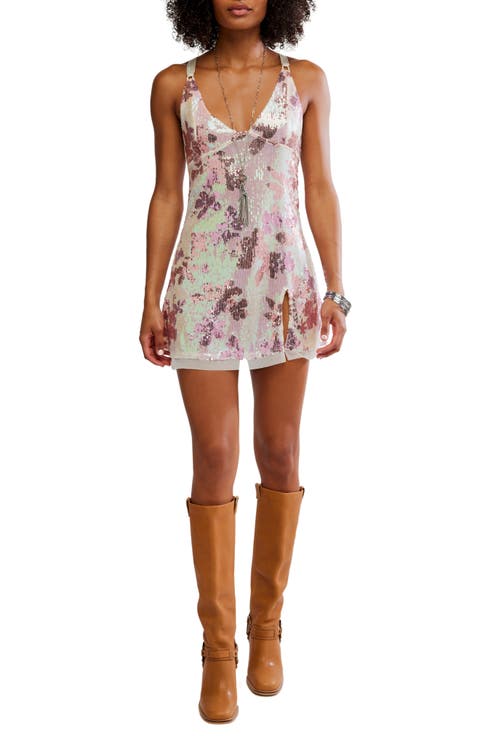 Dazzle Me Sequin Jacquard Mini Slip Nightgown