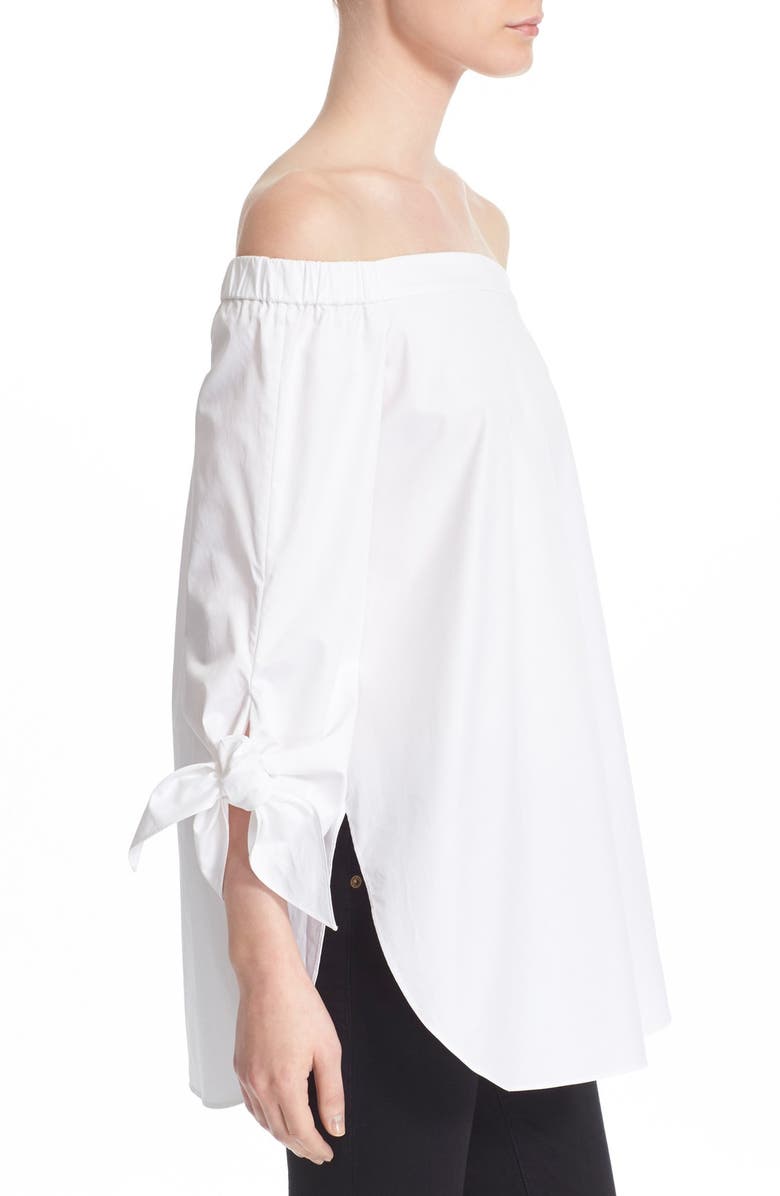 Tibi Off the Shoulder Cotton Tunic, Alternate, color,