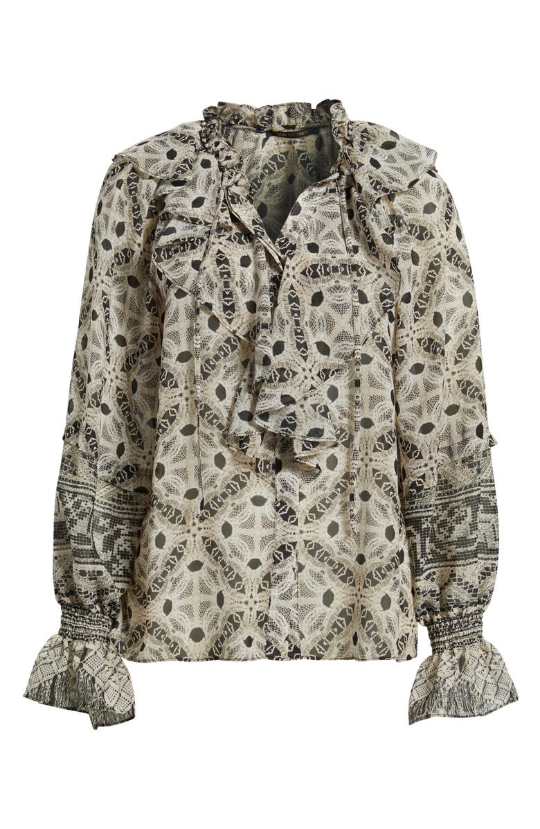 KOBI HALPERIN Glimmer Ruffle Top, Alternate, color, Black Multi