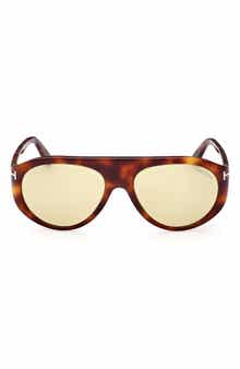 TOM FORD Rex-02 57mm Aviator Sunglasses