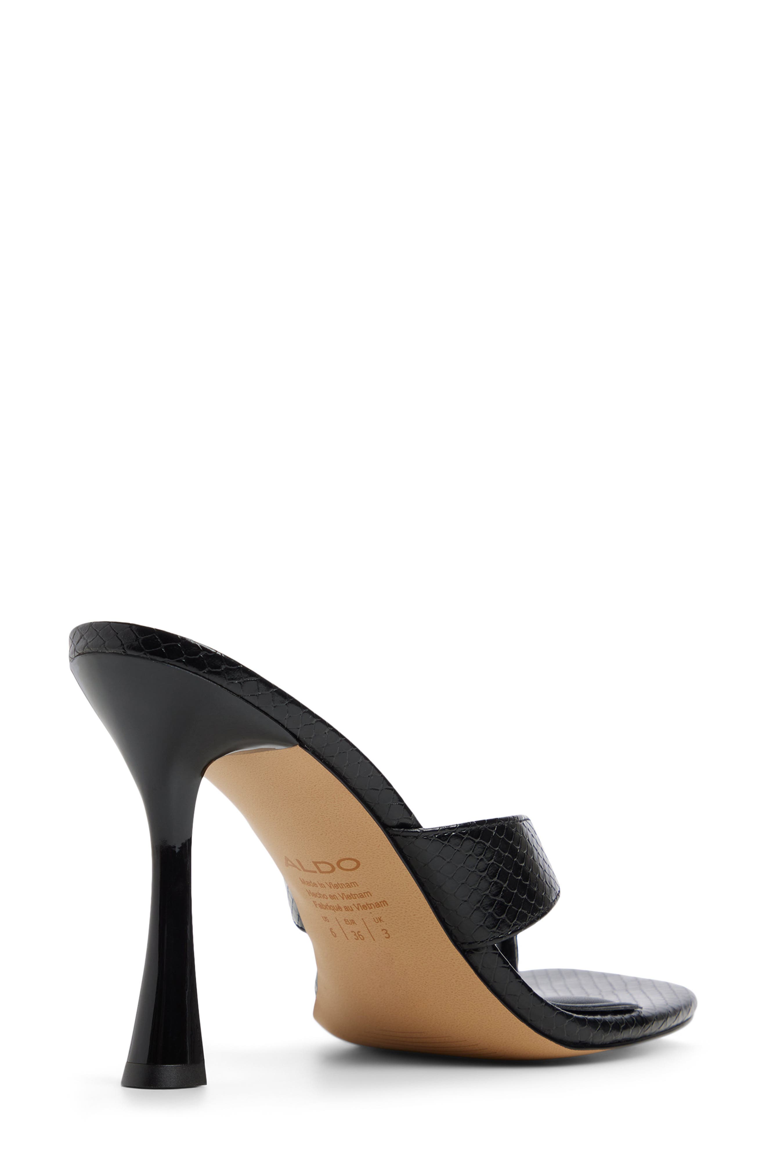 Haayssie Faux Leather Slide Sandal, Alternate, color, BLACK