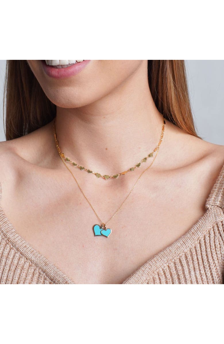 The Lovery Fine Jewelry Turquoise Heart Charm, Alternate, color, Turquoise