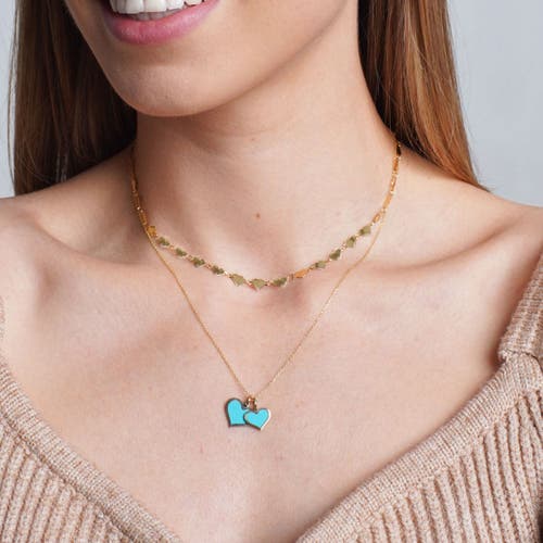 The Lovery Fine Jewelry Turquoise Heart Charm In Gold