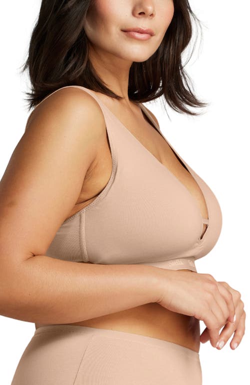 Siella Organic Cotton Plunge Foam Bra In Beach Beige