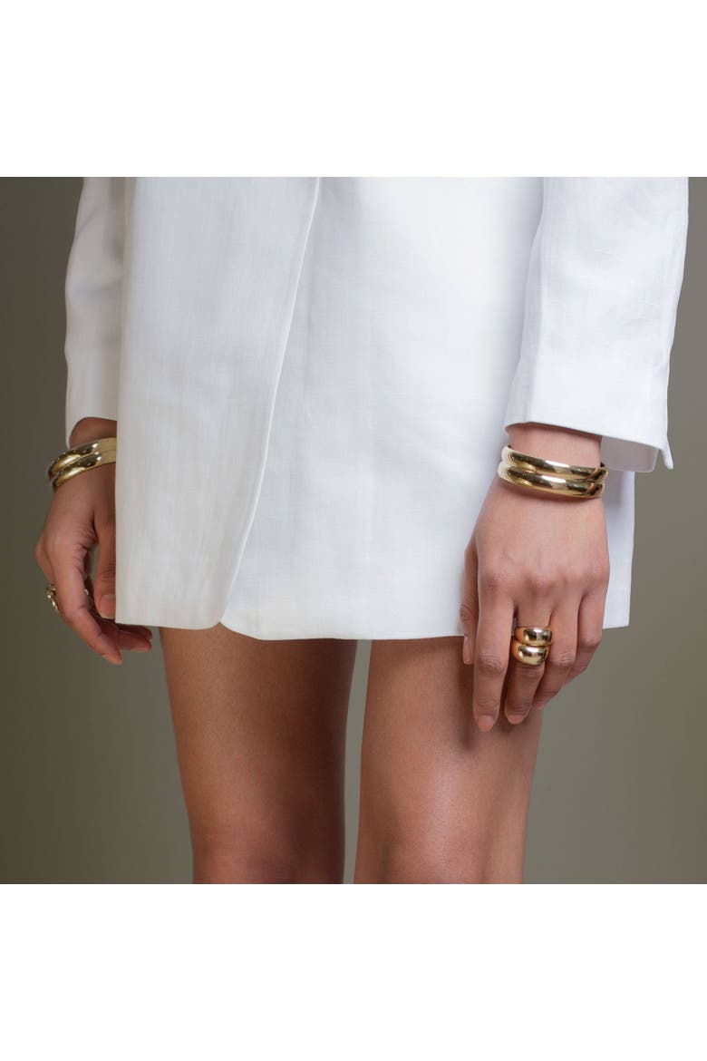 Chunky Gold Statement Bangle, Alternate, color, Gold