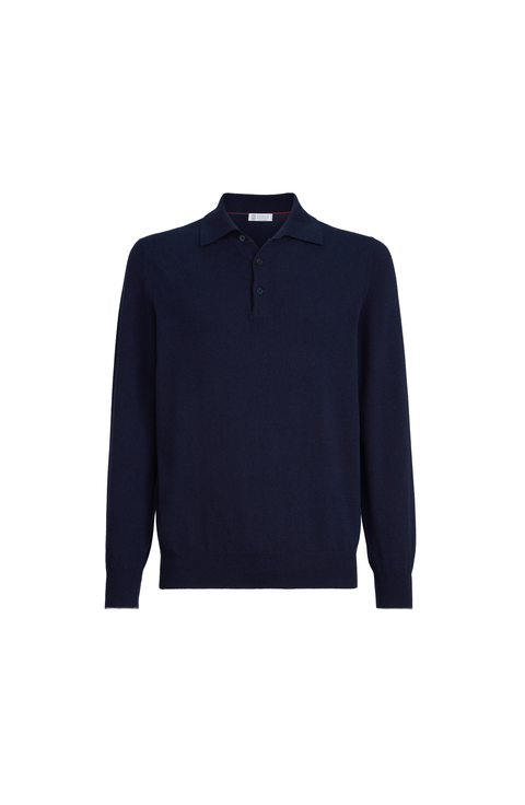 Cashmere knit polo shirt