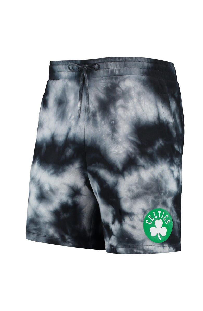 New Era Men's New Era Black Boston Celtics Fleece Tie-Dye Shorts, Alternate, color, Black