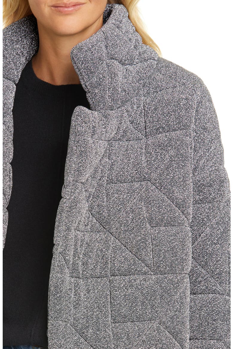 Marshal Metallic Quilted Coat, Alternate, color, SILVER