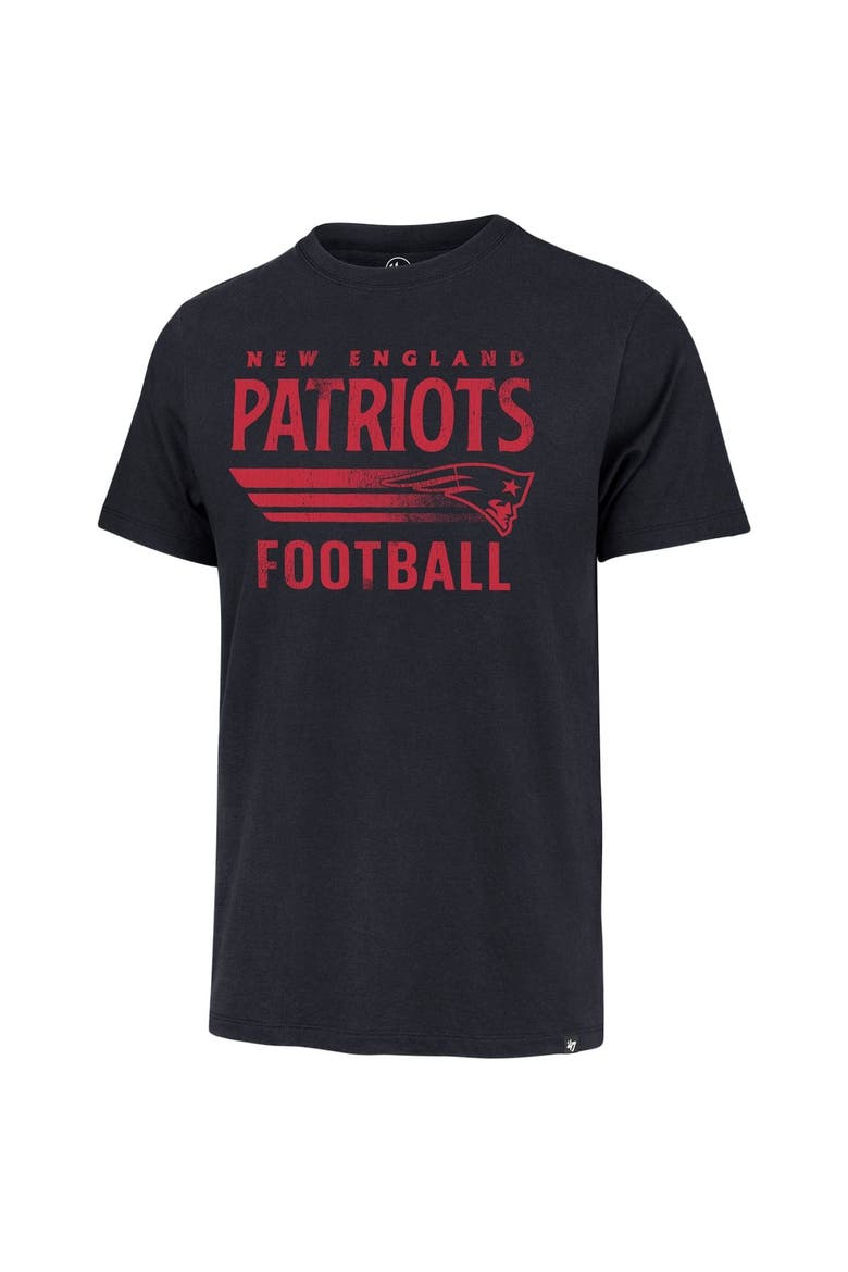 Men's '47 Navy New England Patriots Wordmark Rider Franklin T-Shirt, Alternate, color, Navy