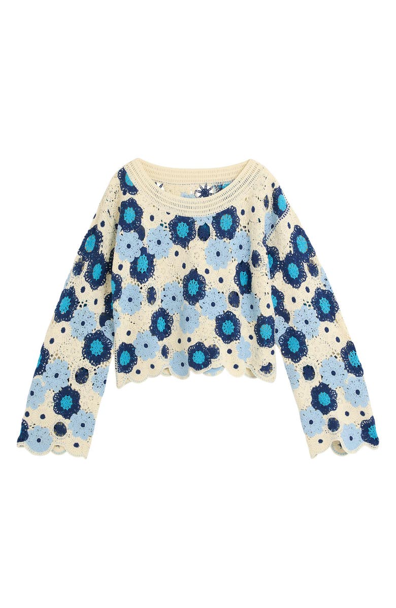 Desigual Open Stitch Floral Sweater, Alternate, color, 