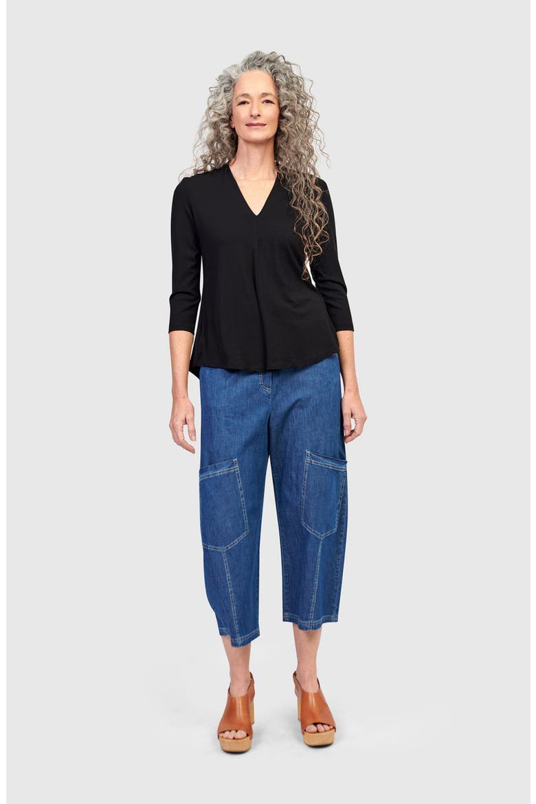 Essential V-neck Top, Alternate, color, Black