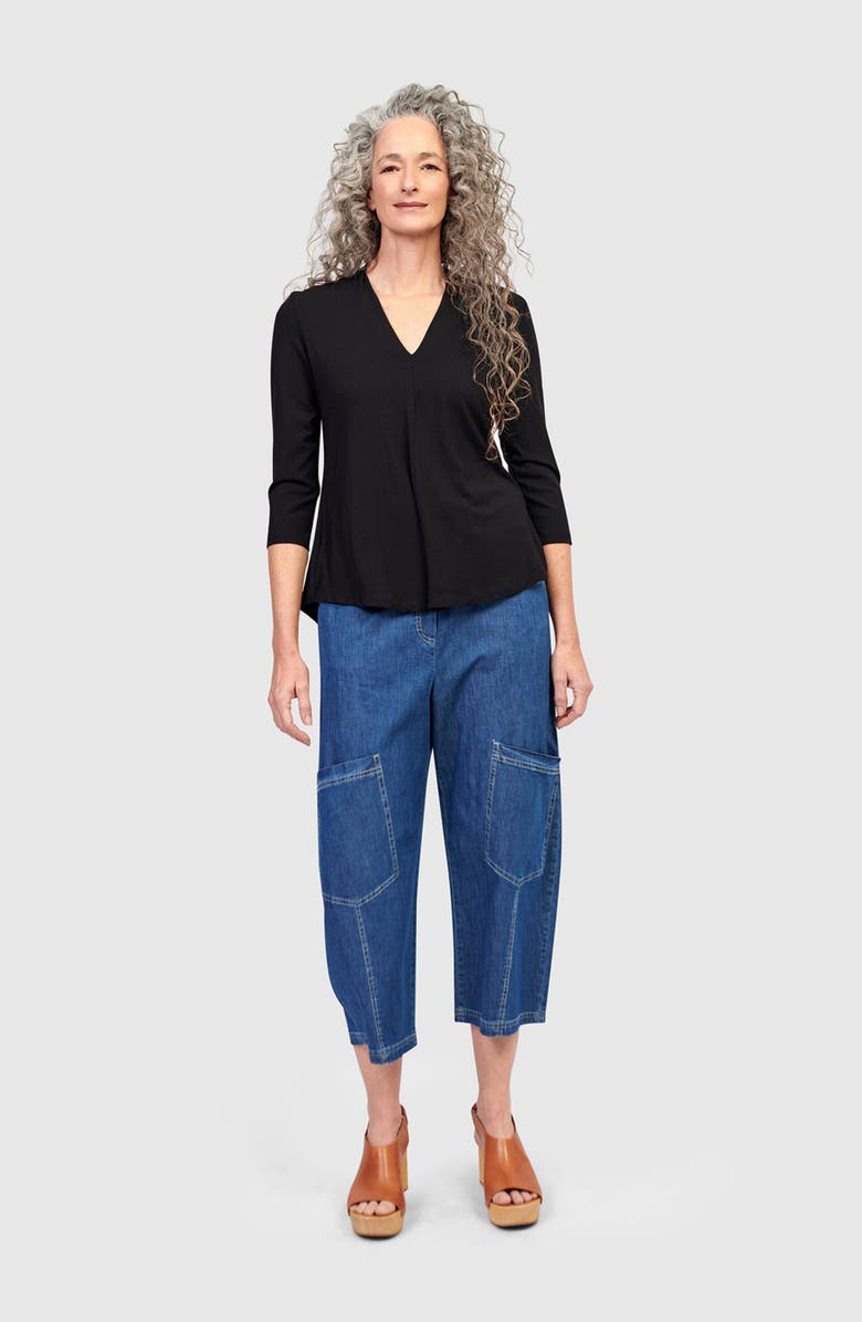 Alembika Essential V-neck Top, Alternate, color, Black