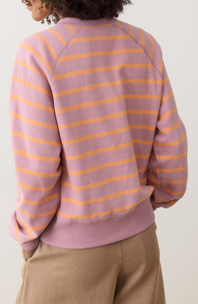 Marine Layer Cloud 9 Fleece Reversible Sweatshirt, Alternate, color, Lilas/ Orange Stripe