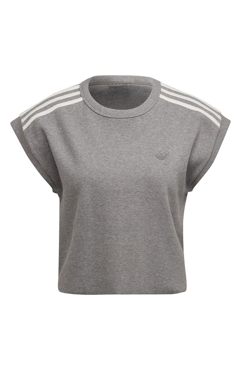 adidas Waffle Crop T-Shirt, Alternate, color, Heather