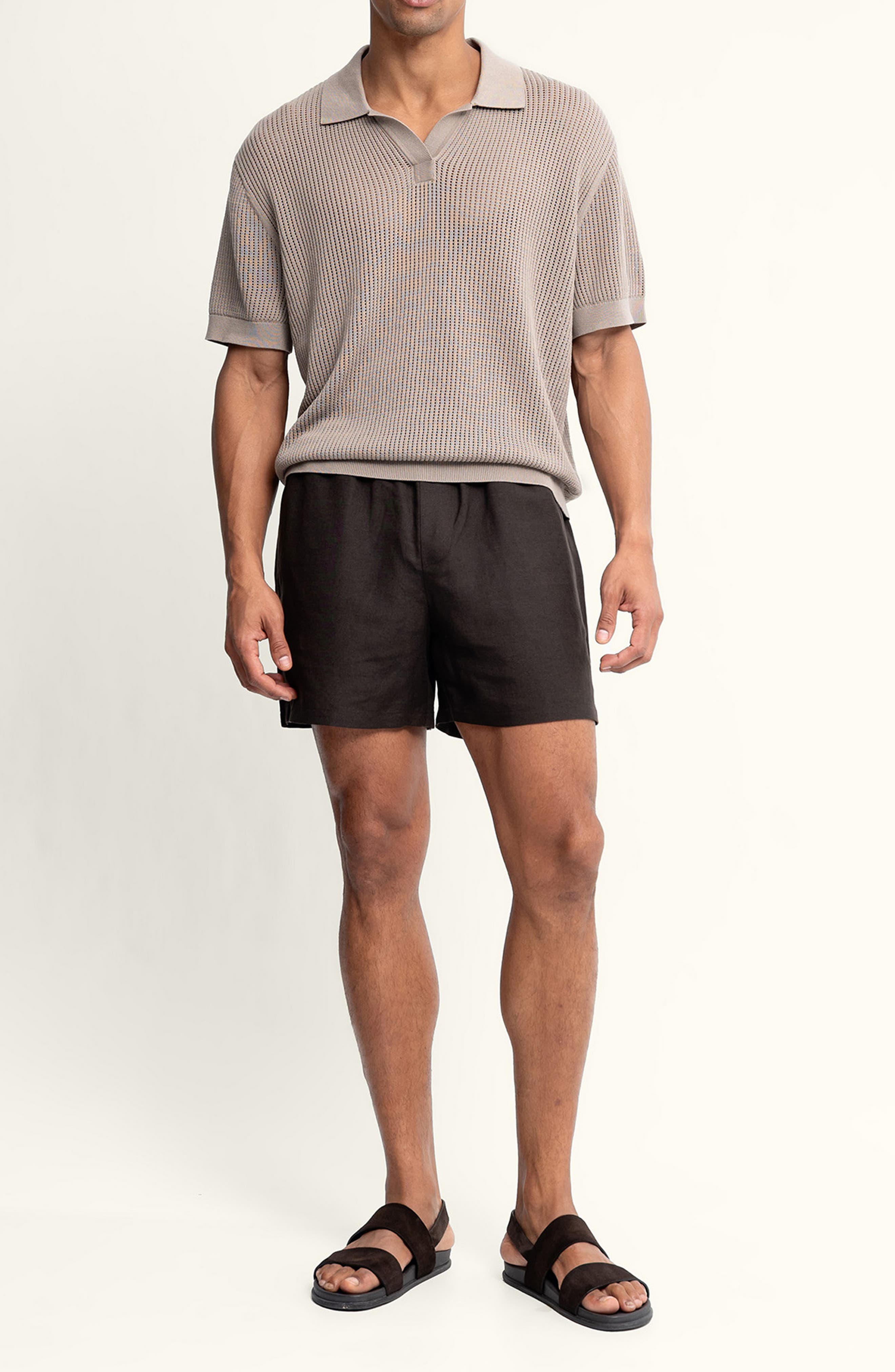 Linen Blend Drawstring Shorts - image 4