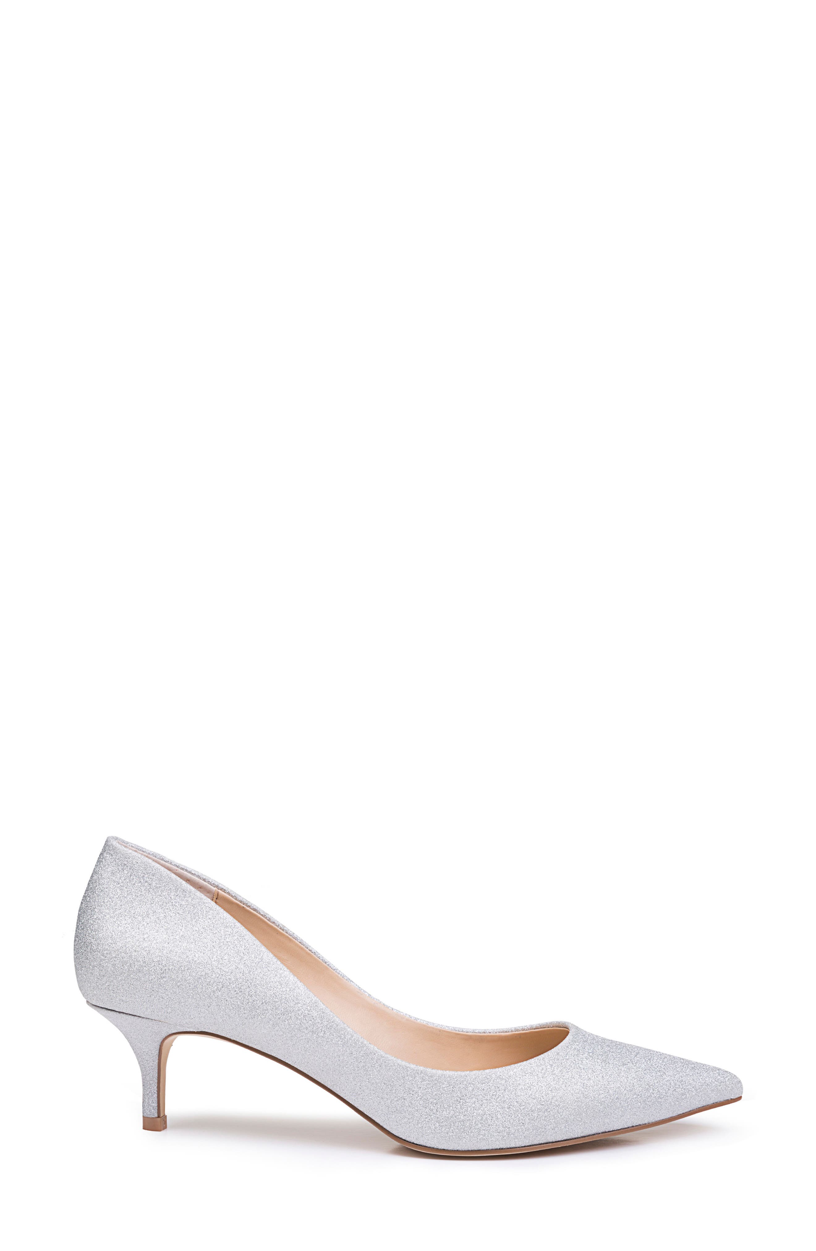 Jewel Badgley Mischka Royalty Kitten Heel Pump, Alternate, color, Silver Glitter