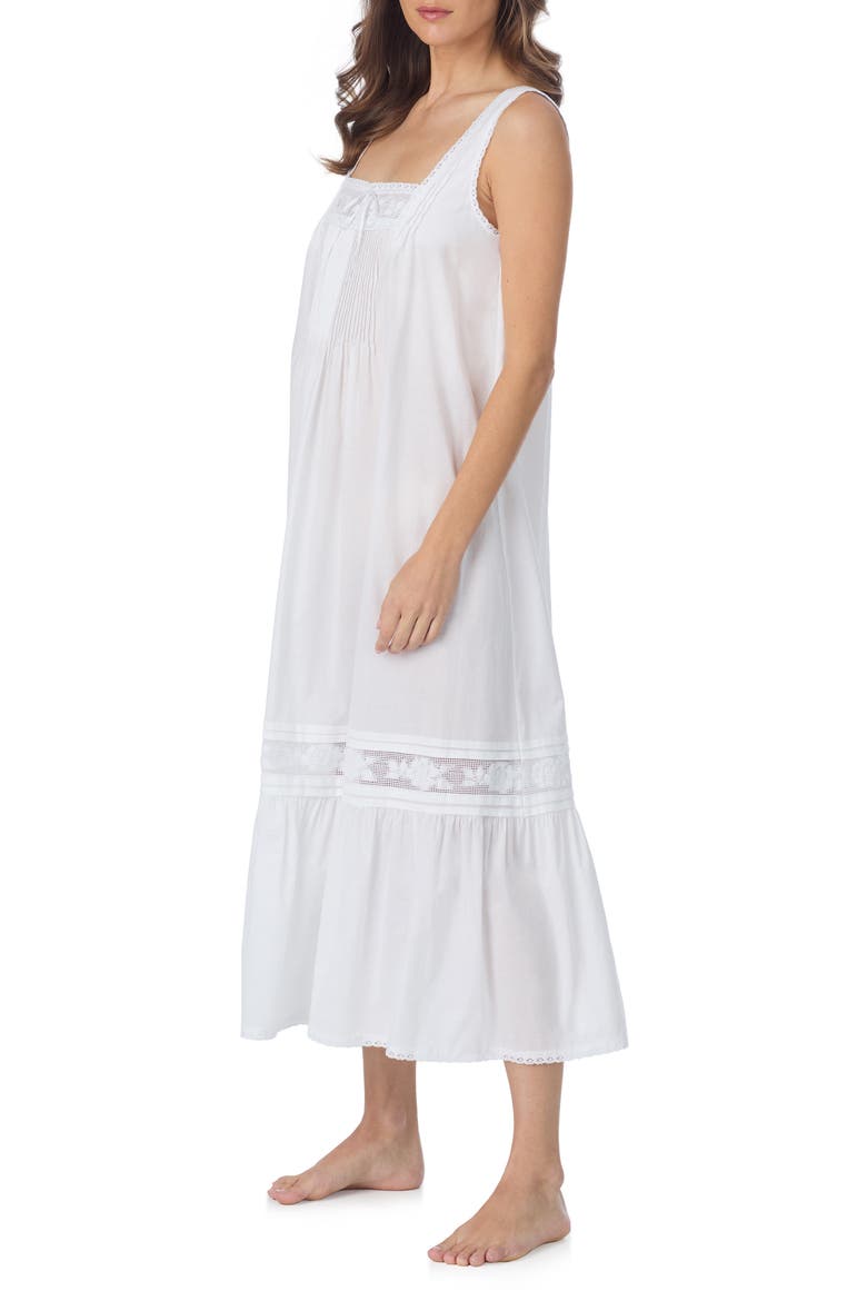 Adrianna Sleeveless Cotton Ballet Nightgown, Alternate, color, WHITE