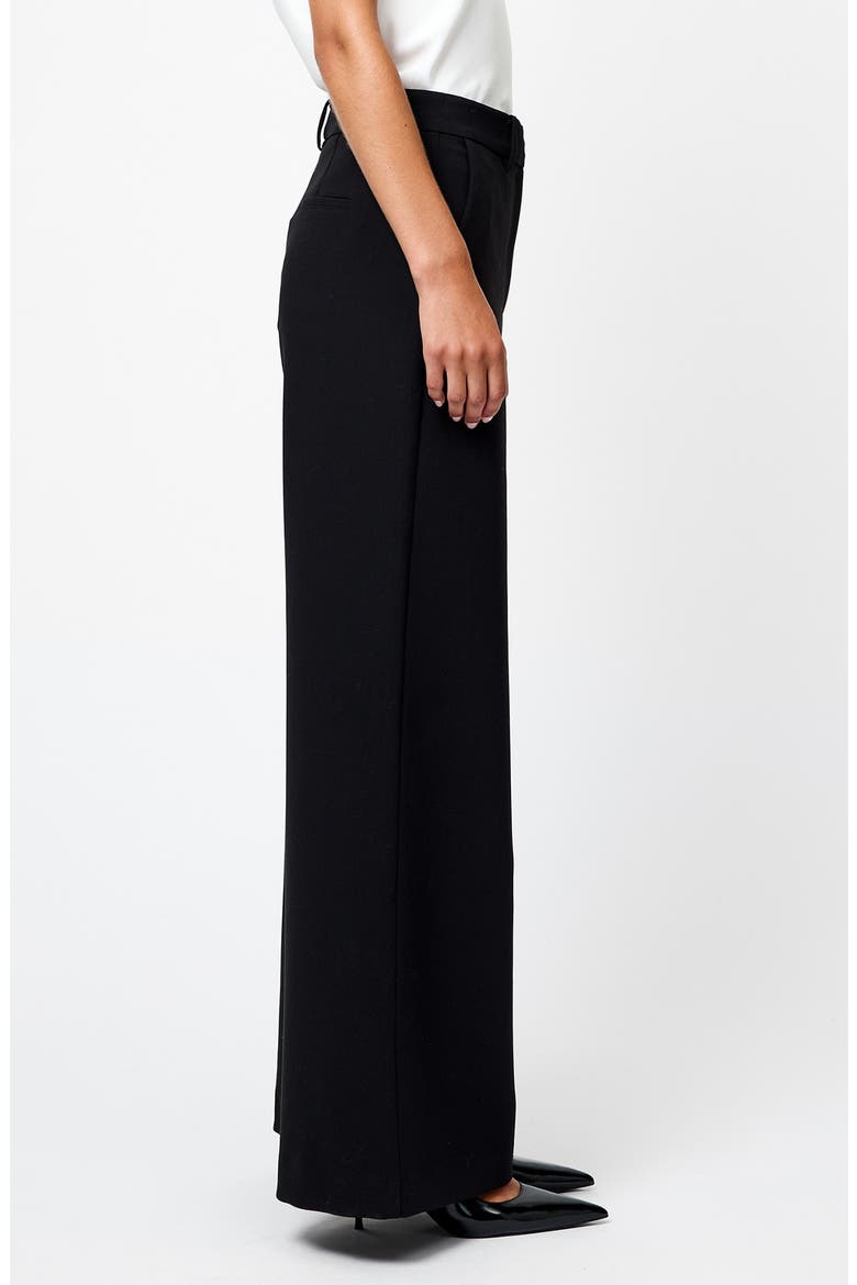 Azra Wide Leg Twill Pants, Alternate, color, BLACK