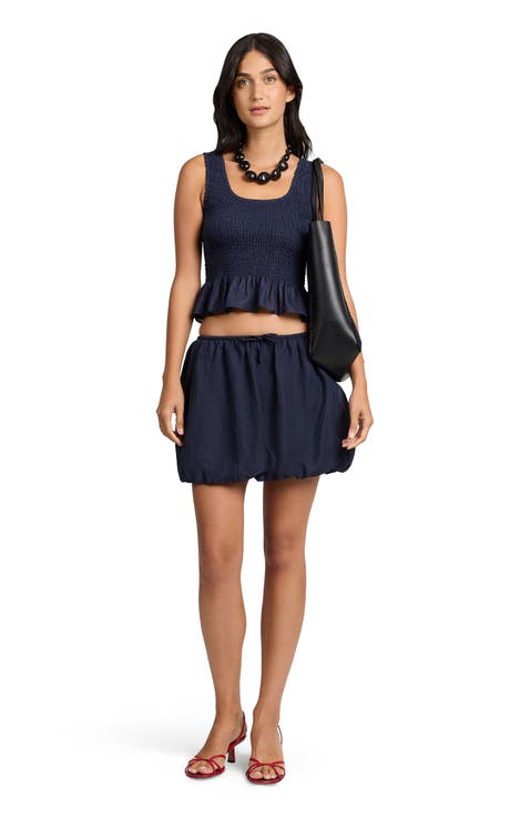 Air Linen Smocked Tank