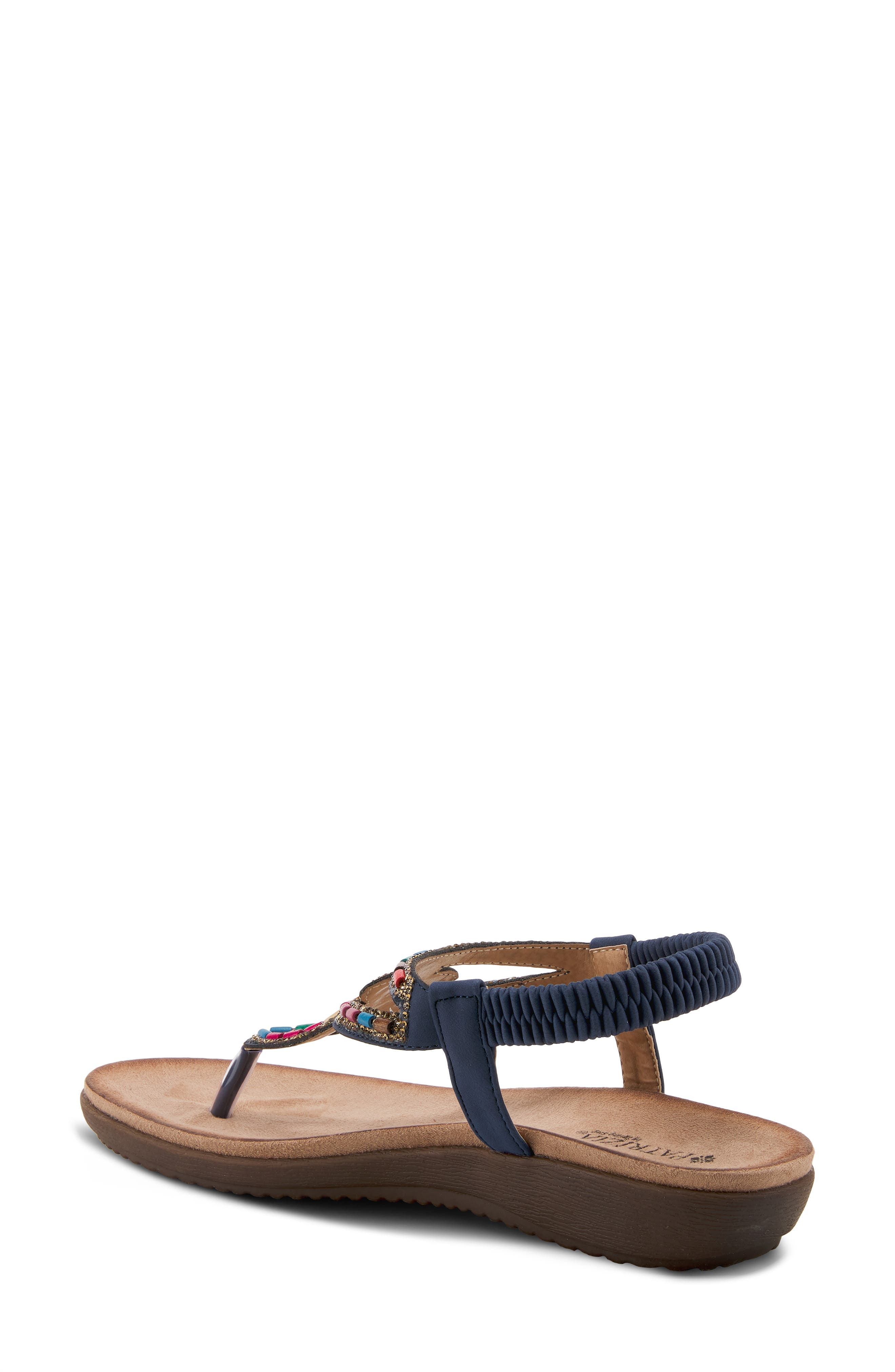 Crema Beaded Thong Sandal, Alternate, color, NAVY