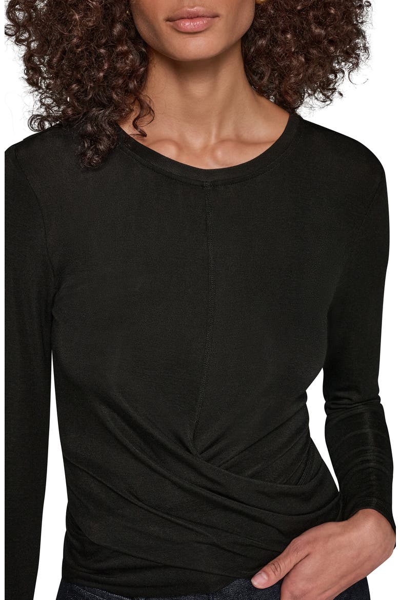 Drape Front Knit Top, Alternate, color, BLACK