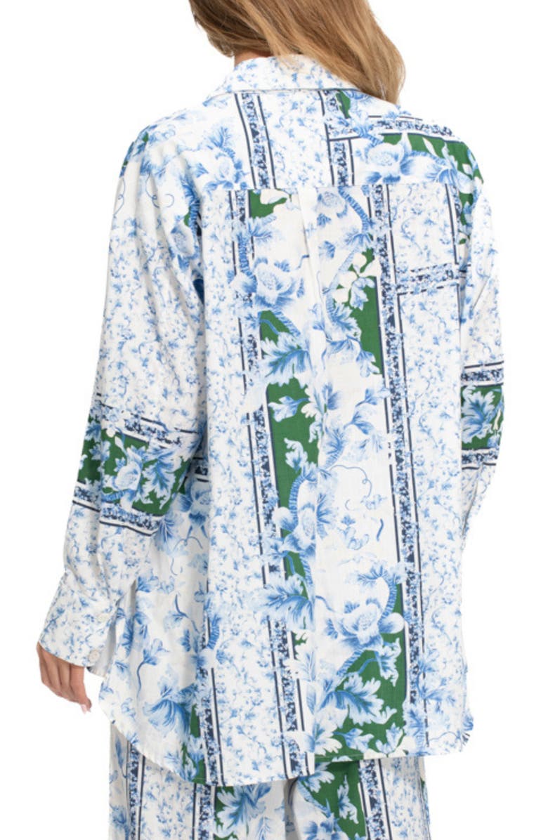 Agua Bendita Anastasia Ivy Long Sleeve Button-Up Shirt, Alternate, color, Blue