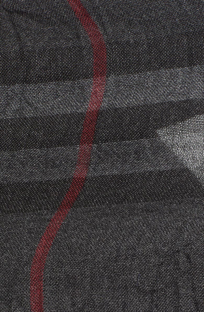 Burberry Crinkled Merino Wool & Cashmere Scarf, Alternate, color, 