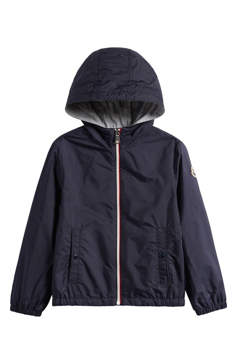 Moncler Kids' New Urville Hooded Rain Jacket, Main, color, Navy