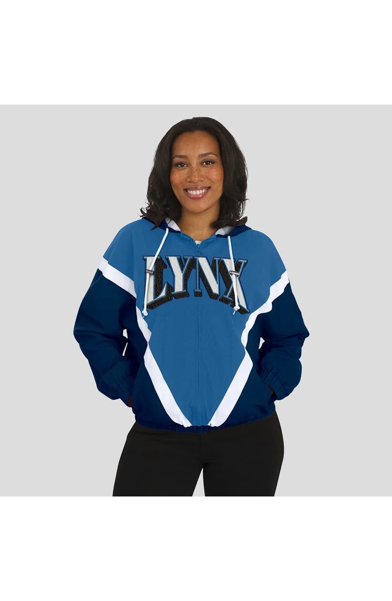 WEAR by Erin Andrews Women's WEAR by Erin Andrews Navy/Blue Minnesota Lynx Colorblock Full-Zip Hoodie Windbreaker Jacket, Alternate, color, 