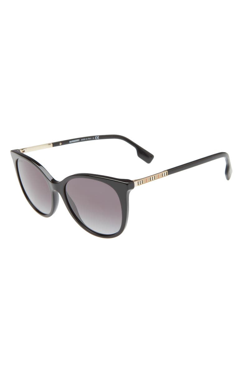 Burberry 55mm Gradient Cat Eye Sunglasses, Alternate, color, Black/ Grey Gradient