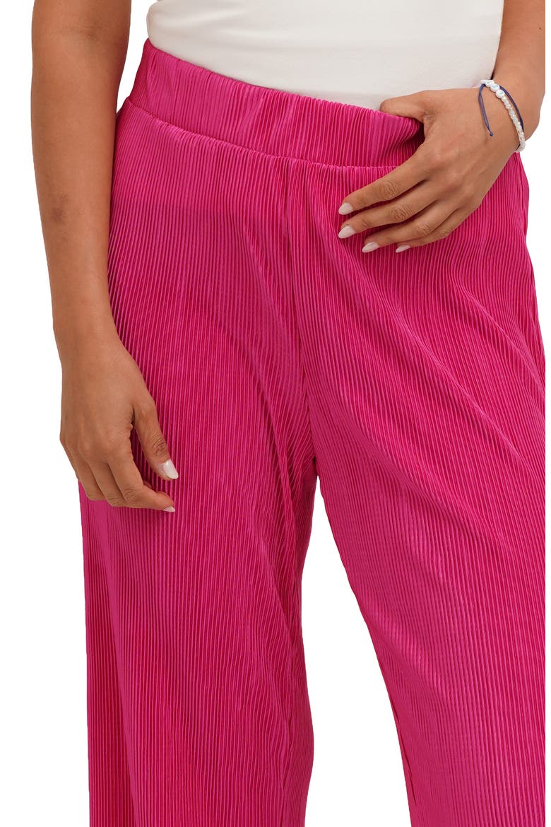 Plisse Wide Leg Pants, Alternate, color, MALIBU PINK